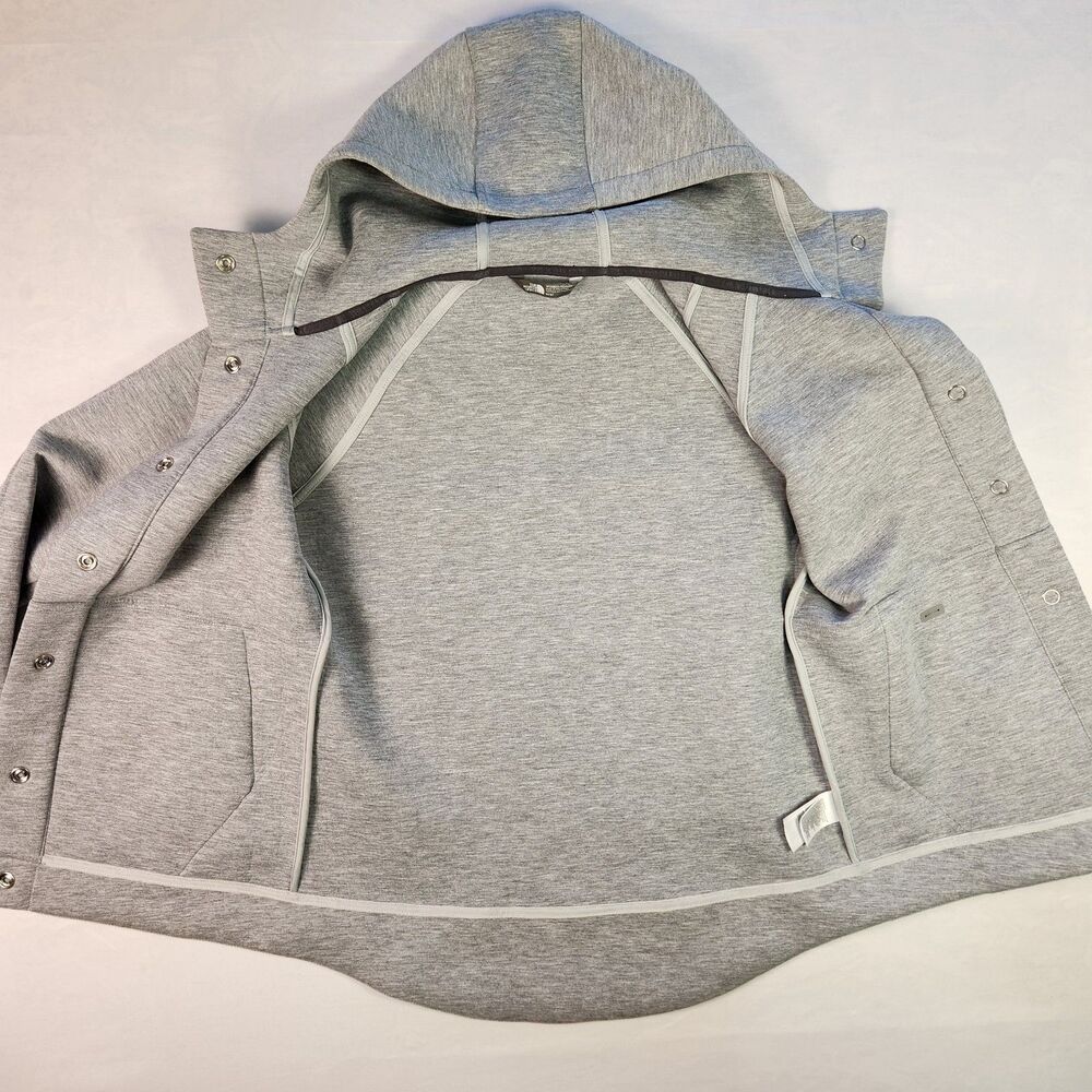 The North Face Jacket Womens Medium Gray Snap Hoodie - Picture 2 of 13
